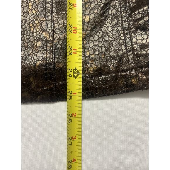 Womens Kim Rogers Jacket PL Brown Reptile Zippered Collared Faux Pockets - Picture 12 of 12